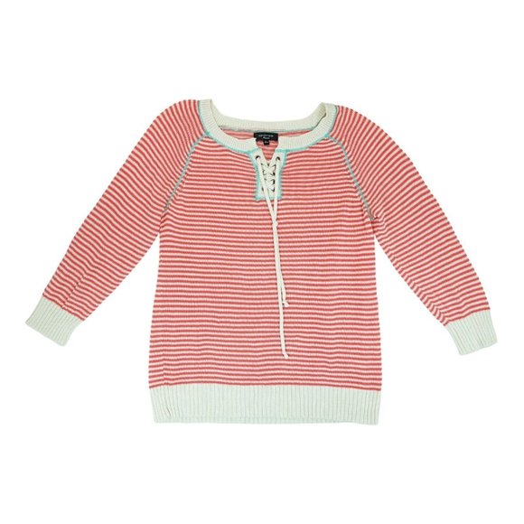 Spense Sweater Womens Large Striped Long Sleeve‎ Pullover Soft Knit ~ Laces - Picture 1 of 4